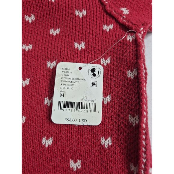 Free People Cropped Sweater Women's Size M Red Easy Street Patterned Boxy (52) - Picture 8 of 8